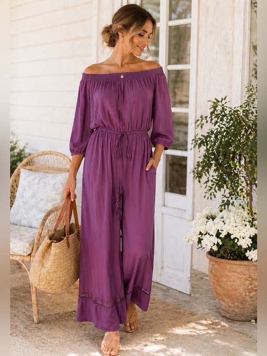 Listicle Pants - Listicle Jumpsuit Small Romantic Boho Cottagecore Ralph Lauren Vibe Wide Leg